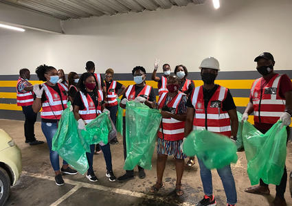 Recycling plastics by BV Zambia team